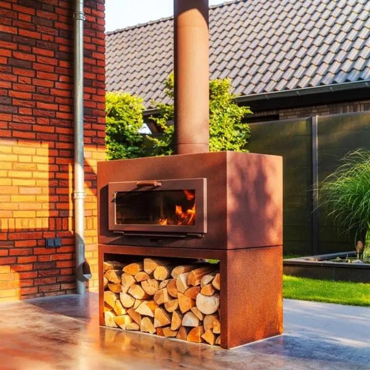 Cortenstaal buitenhaard, tuinhaard, barbecue, grill, Tuin en Terras, Tuinhaarden, Nieuw, Ophalen of Verzenden