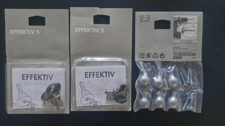 IKEA Effektiv slotjes en ladeknoppen (NIEUW), Huis en Inrichting, Bureaus, Nieuw, Ophalen of Verzenden