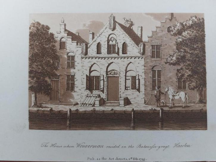 06 / Huis Wouverman op Bakkenessergracht te Haarlem uit 1795, Antiek en Kunst, Kunst | Litho's en Zeefdrukken, Ophalen of Verzenden