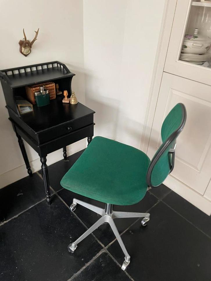 Vintage bureaustoeltje Stal en Stil Norway, Huis en Inrichting, Stoelen, Gebruikt, Eén, Metaal, Stof, Overige kleuren, Ophalen