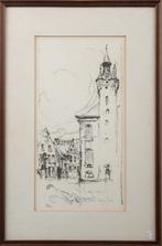 Anton Pieck - Ingelijste litho: Gezicht op Lier, Ophalen of Verzenden