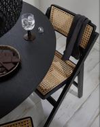 4x H&M Rotan Klapstoelen, Huis en Inrichting, Stoelen, Gebruikt, Zwart, Ophalen of Verzenden, Vier