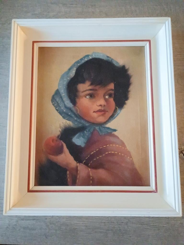 Olieverfschilderij Zigeunerkind, Ophalen of Verzenden