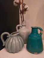 Vintage Aardewerk Vaasjes - Set van 3 merk BRYNXZ, Gebruikt, Overige kleuren, Aardewerk of Porselein, Ophalen of Verzenden