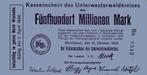 FUNFHUNDERT MILLIONEN MARK  1923, Duitsland, Ophalen of Verzenden