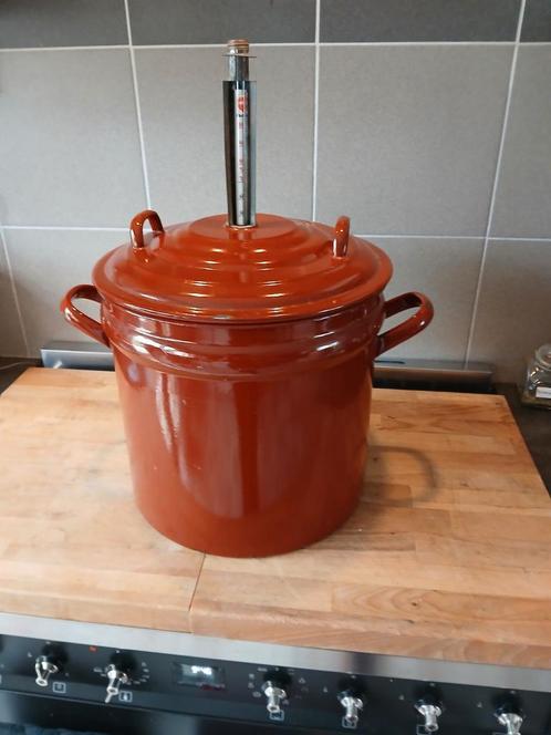 Weckketel- weckpan met thermometer groot en oerdegelijk, Huis en Inrichting, Keuken | Potten en Pannen, Gebruikt, Overige typen