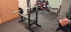 halterbank met stang en gewichten, dumbellset, Sport en Fitness, Fitnessmaterialen, Ophalen, Zo goed als nieuw, Fitnessbank