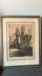 De st goedelekatheraal Brussel, Antiek en Kunst, Kunst | Etsen en Gravures, Ophalen of Verzenden
