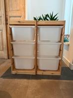 2 kasten stelling met witte bakken Trofast, Ophalen, Zo goed als nieuw