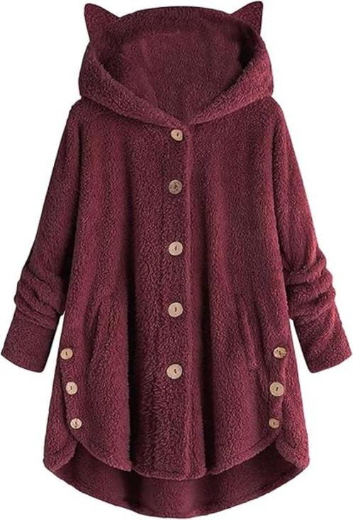 OMZIN Fleece jas/shirt met kattenoortjes maat L, Kleding | Dames, Jasjes, Kostuums en Pakken, Zo goed als nieuw, Jasje, Maat 42/44 (L)