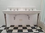 Dubbel Vintage, Antiek Wastefel Stokvis & Zonen, Huis en Inrichting, Badkamer | Badkamermeubels, Gebruikt, Overige typen, Minder dan 100 cm