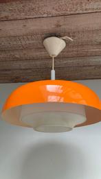Retro plastic hanglamp/70 jaren/Oranje, Huis en Inrichting, Lampen | Hanglampen, Minder dan 50 cm, Gebruikt, Ophalen of Verzenden