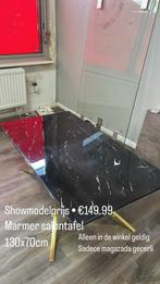 Marmer salontafel zwart goud coffee table, Ophalen of Verzenden, Nieuw, Minder dan 50 cm
