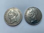 2 Mooie zilveren rijksdaalders willem 2 1848 en 1849 schaars, Postzegels en Munten, Munten | Nederland, Ophalen of Verzenden, Koning Willem II