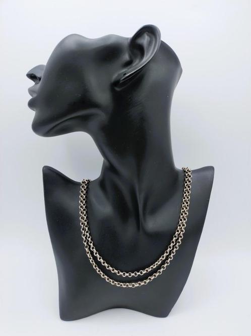 Zilveren jasseronketting, 103 cm., Sieraden, Tassen en Uiterlijk, Antieke sieraden, Ketting, Zilver, Verzenden