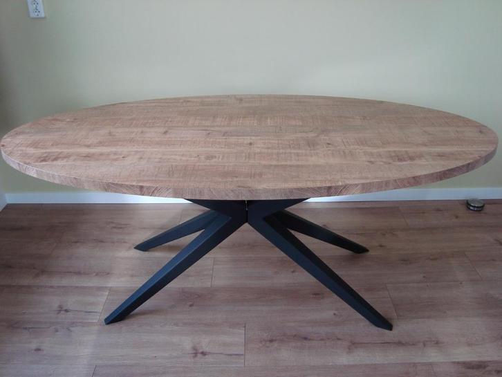 Eetkamertafel 200 x 102 cm. ovaal, Huis en Inrichting, Tafels | Eettafels, Zo goed als nieuw, 100 tot 150 cm, 200 cm of meer, Ovaal