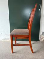 Houten Stoel met Stoffen Bekleding 6 stuks, Huis en Inrichting, Ophalen, Gebruikt, Bruin, Hout