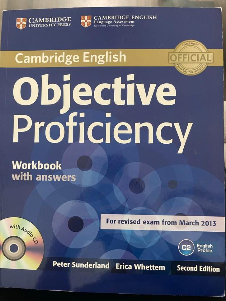 Cambridge English Objective Proficiency - students &Workbook, Boeken, Studieboeken en Cursussen, Zo goed als nieuw, Niet van toepassing