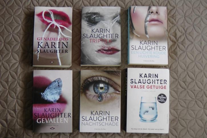 Spannende boeken (6x) van Karin Slaughter o.a. Valse getuige, Boeken, Thrillers, Gelezen, Nederland, Ophalen of Verzenden