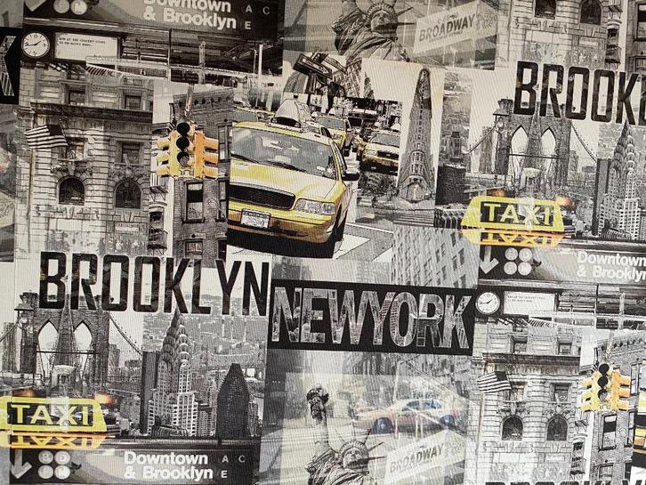 Stoer behang voor tienerkamer met afbeeldingen van New York., Kinderen en Baby's, Kinderkamer | Inrichting en Decoratie, Nieuw