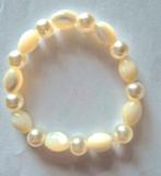 Parel Armband met 2 Soorten Parels, Sieraden, Tassen en Uiterlijk, Verzenden, Wit, Nieuw, Elastiek