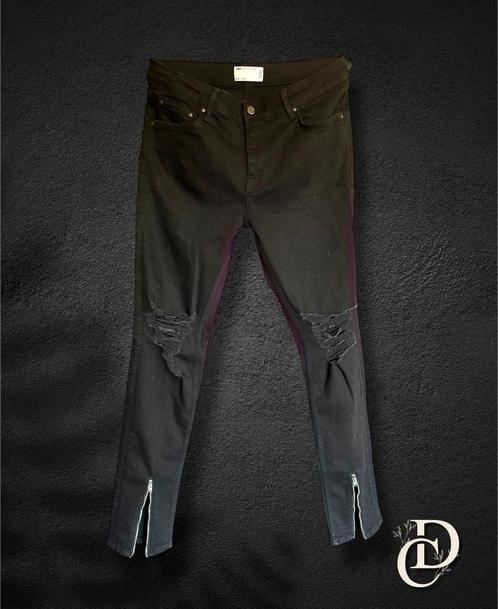 Zwarte broek met ritsen aan voorkant, Kleding | Heren, Spijkerbroeken en Jeans, Zo goed als nieuw, W33 - W34 (confectie 48/50)