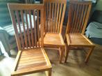 Teak Houten Eetkamerstoelen - 4 Stuks, Ophalen