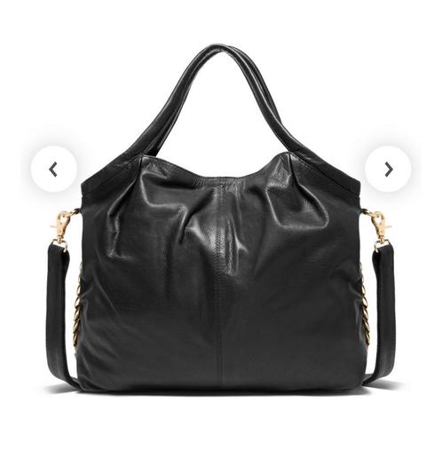 Depeche leren shopper met gouden details, zwart, Sieraden, Tassen en Uiterlijk, Tassen | Damestassen, Zo goed als nieuw, Shopper