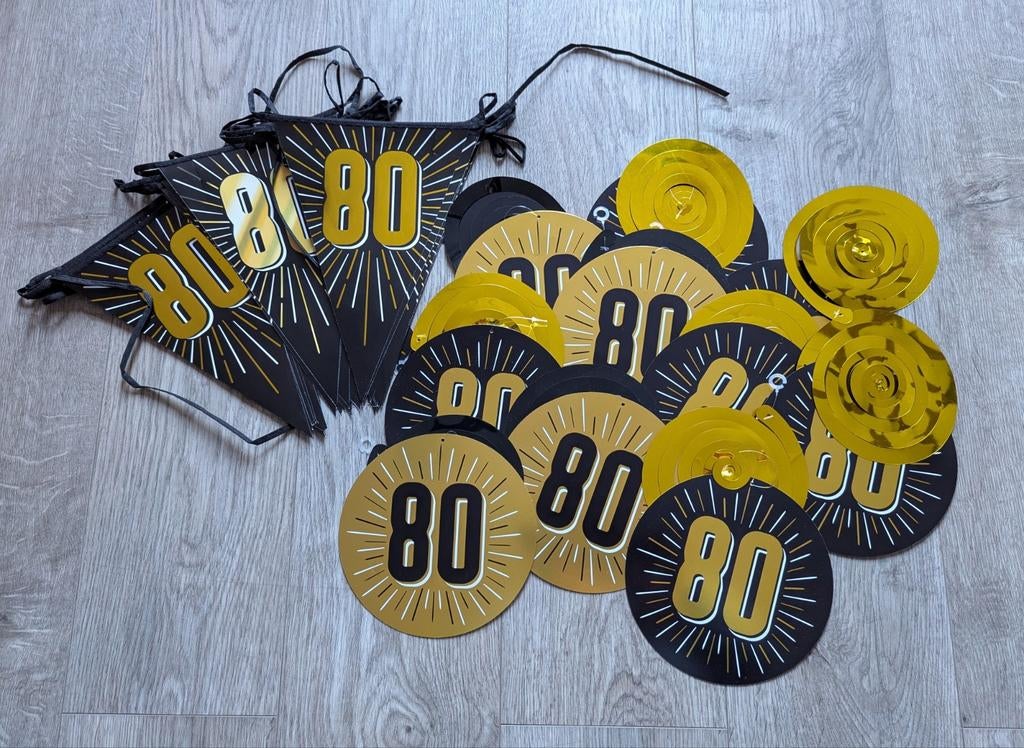 80 Jaar Versiering - Slingers en Decoraties, Ophalen of Verzenden, Zo goed als nieuw, Versiering, Verjaardag