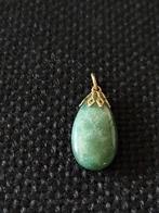 Vintage hanger Jade - jaidete edelsteen druppelvorm, Verzenden, Zo goed als nieuw, Steen of Mineraal, Groen