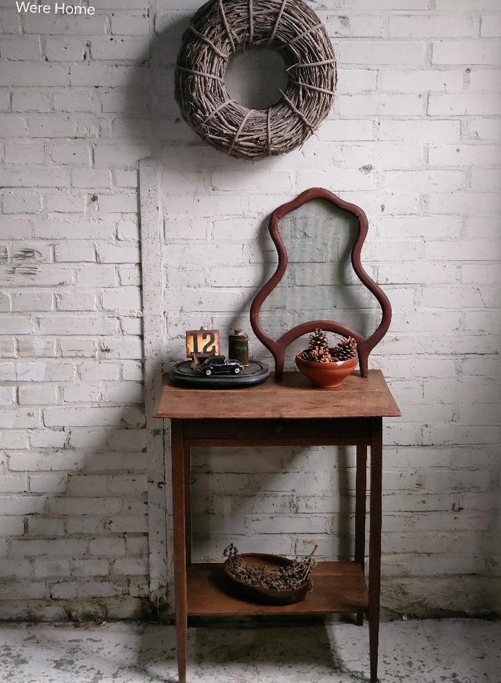 Oud eiken tafel bijzettafel sidetable jaren 30, Antiek en Kunst, Antiek | Meubels | Tafels, Ophalen of Verzenden