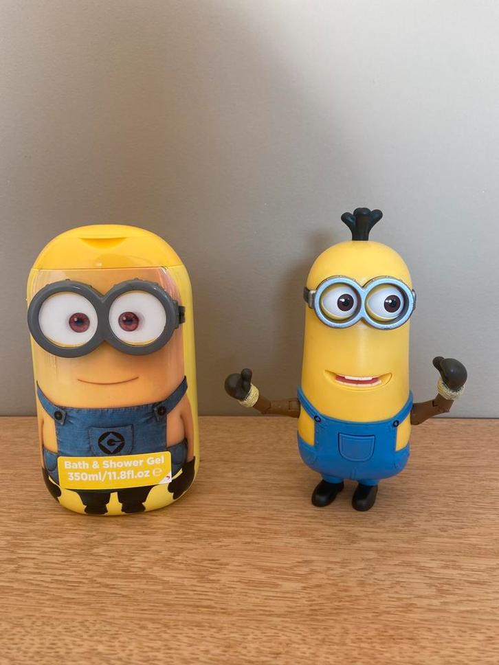 Uniek Minion figuur Tim met showergel!, Verzamelen, Poppetjes en Figuurtjes, Ophalen of Verzenden