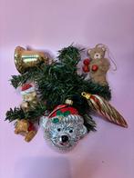 Set 6 oude vintage kerstballen gemixt kunststof 10, Diversen, Kerst, Ophalen of Verzenden, Zo goed als nieuw