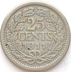 XntriQ-Coins - zilveren 25 Cent 1911 Wilhelmina, Postzegels en Munten, Munten | Nederland, Zilver, 25 cent, Ophalen of Verzenden