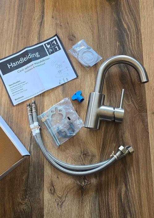 Opbouw wastafelkraan Caral, Doe-het-zelf en Verbouw, Sanitair, Nieuw, Kraan, Rvs, Ophalen of Verzenden