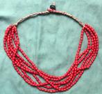 Oude Naga ketting met oude rode kralen tribal jewelry, Sieraden, Tassen en Uiterlijk, Antieke sieraden, Ophalen of Verzenden, Overige materialen
