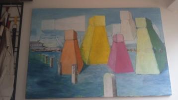 Schilderij van Geert Zomer, 150 bij 100 cm.  beschikbaar voor biedingen