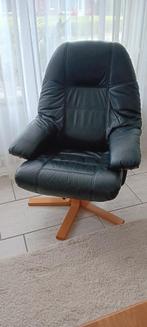 Mooie LEDEREN FAUTEUILLE / TV-STOEL, Ophalen, Minder dan 75 cm, Hout, Zo goed als nieuw