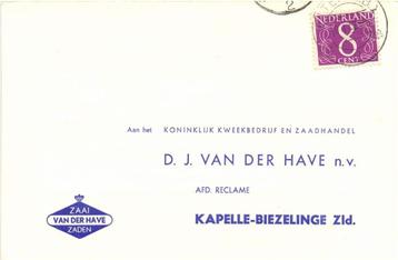 D.J. van der Have NV, afd. reclame - 01.1962 - enquete beschikbaar voor biedingen