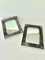 2 zilverkleurige spiegeltjes met afbeeldingen van olifanten, Minder dan 50 cm, Rond, Ophalen of Verzenden, Zo goed als nieuw