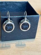 Oorbellen zilver 925 pegasus paard zwart hangers, Hangers, Ophalen of Verzenden, Zo goed als nieuw, Zilver