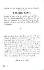 Bernts Cornelis 1880 Horssen 1967 Nijmegen, Ophalen of Verzenden, Bidprentje