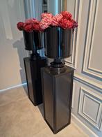 2x Pilaren zuilen sokkel zwart plantentafel, Ophalen, Nieuw