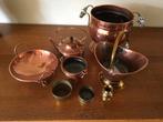 Partij koper schaal potjes bloempot, Antiek en Kunst, Antiek | Servies compleet, Ophalen