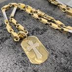 14k gouden ketting met kruis hanger nieuw, Ophalen of Verzenden, Nieuw, Goud