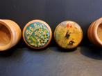 2 leuke houten Franse pillendoosjes met schroefdeksel, Antiek en Kunst, Ophalen of Verzenden