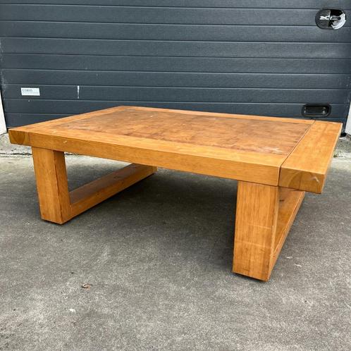 Vintage jaren 70 Zweeds design massief grenen salontafel, Huis en Inrichting, Tafels | Salontafels, Gebruikt, Minder dan 50 cm