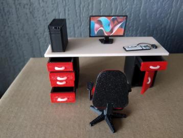 Bureau + Stoel + Computer + Beeldscherm + Toetsenbord beschikbaar voor biedingen