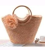Nieuwe Rotan Tas met Bloem, Sieraden, Tassen en Uiterlijk, Tassen | Damestassen, Ophalen of Verzenden, Nieuw, Beige, Handtas
