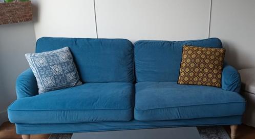 Stocksund 3 persoons bank ( IKEA ) Ljungen Blauw, Huis en Inrichting, Banken | Bankstellen, Gebruikt, Rechte bank, Driepersoons